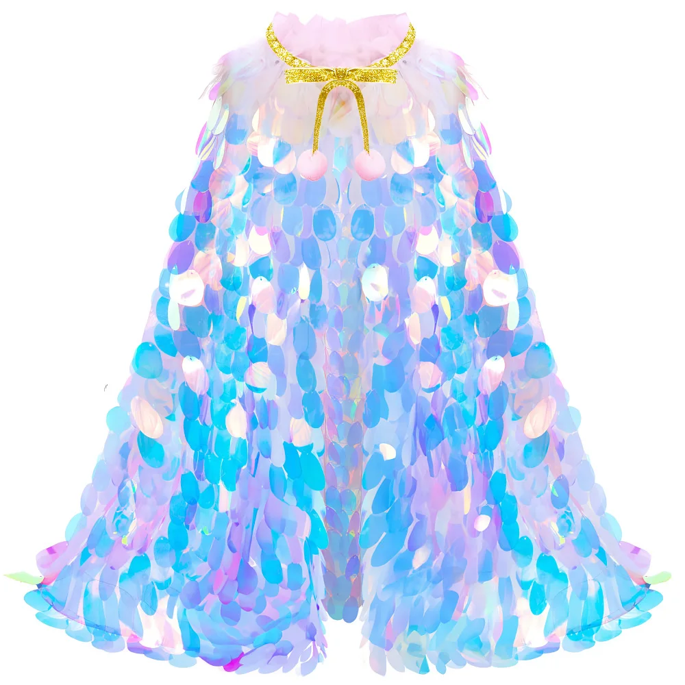 Princess Costume Set for Girls, Princess Halloween Accessories with Sequin Cape for Kids,Girls Halloween Costume