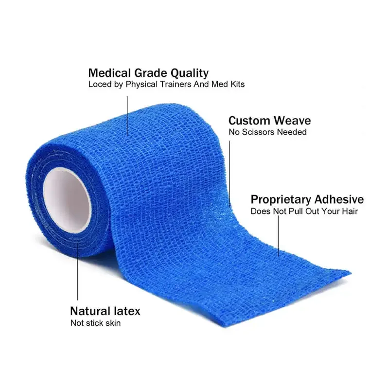 3/6 Rolls Self Adherent Cohesive Wrap Bandages Elastic Vet Wrap Sports Tape for Wrist Ankle Knee Leg Protection