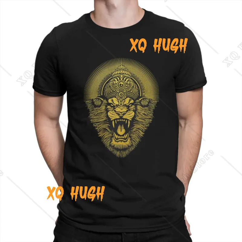

Narasimha T-Shirts Men God India Casual 100% Cotton Tees Crew Neck Short Sleeve T Shirts Printing Tops