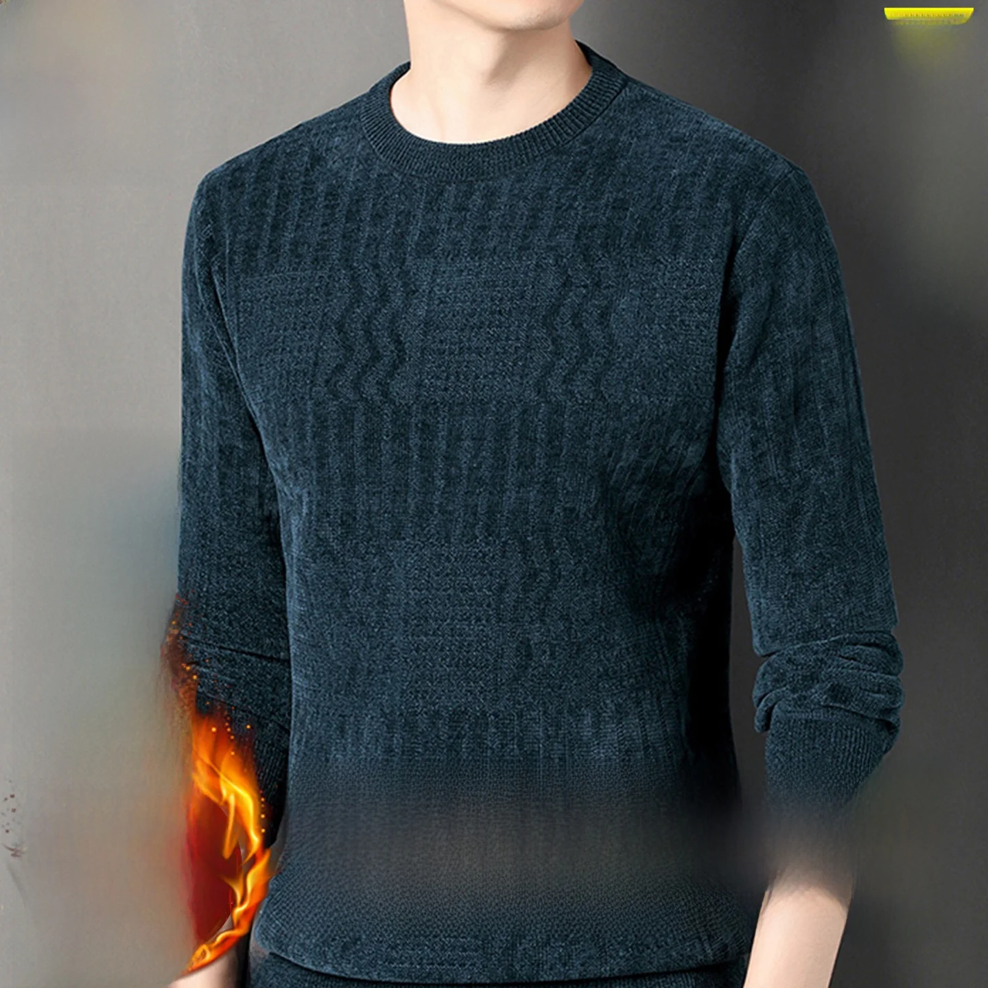 Зимний свитер Thiened Fce для папы, теплая длинная мужская футболка среднего возраста иpa Snowy Chilidog, антихолодный трикотаж