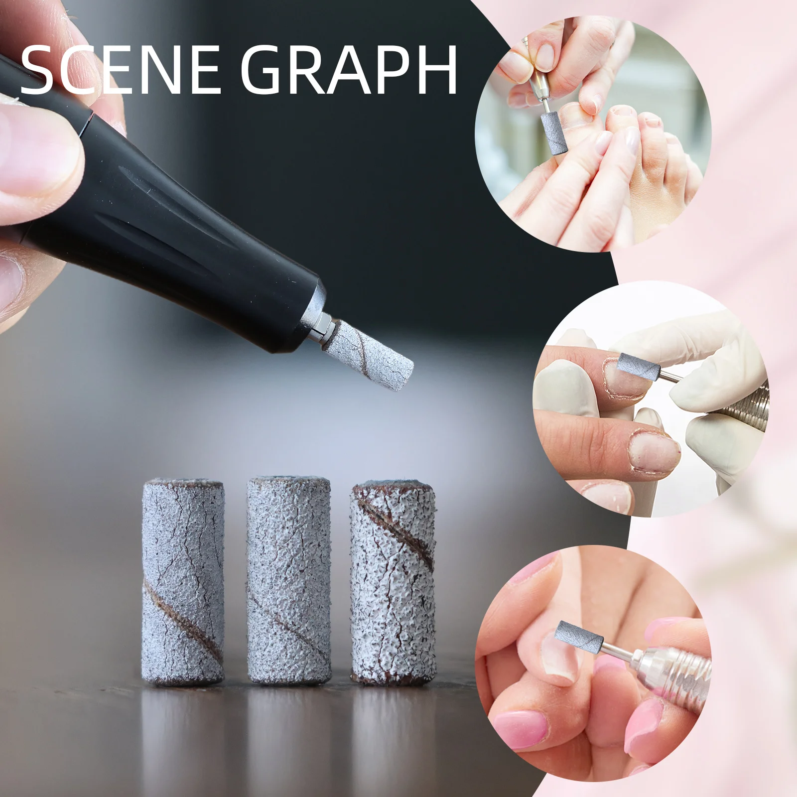 HYTOOS 3mm Mini Zebra Sanding Bands Without Mandrel Electric Nail Drill Bit Accessories Gel Removal Nails Care Polishing Tool