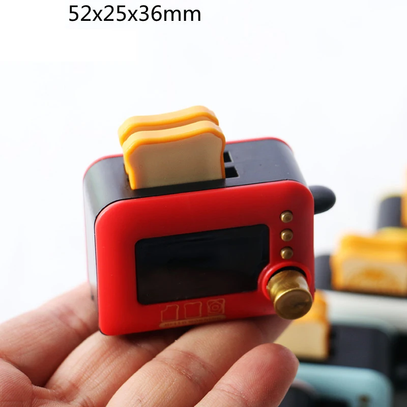 Dollhouse Simulation Toaster Miniature Toy Model Girls Play House Toys Mini Kitchen Scene Ornaments Dollhouse Accessories