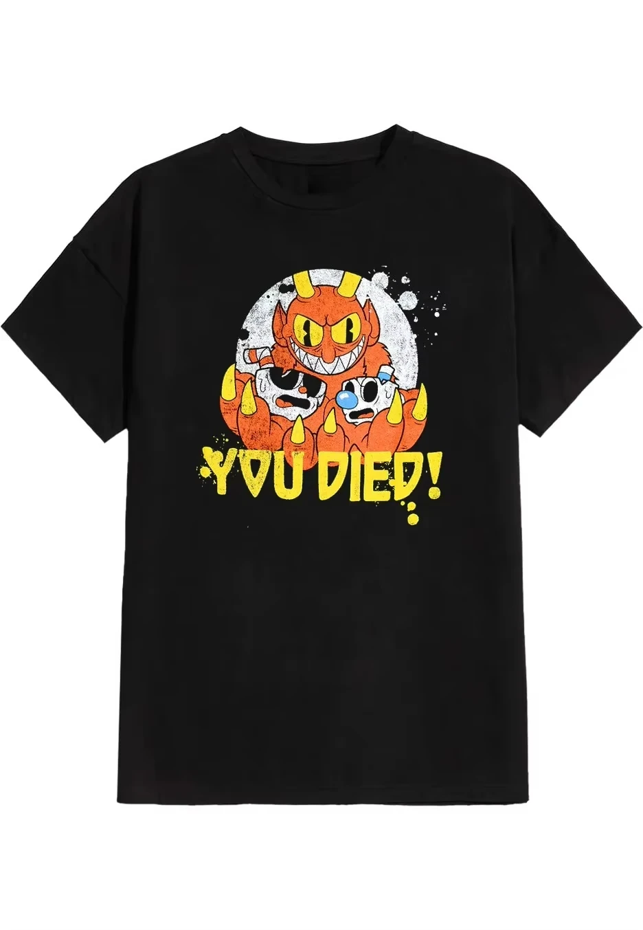 2025 Cuphead Cuphead Anime Gioco Abbigliamento Stampa grafica T-shirt da uomo e da donna in cotone di marca di lusso a maniche corte