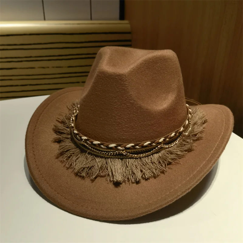 Fedora Hat Hat Cowboy Western Cowboy Men Hat Panama Outdoor Wide Brim Solid Khaki Coffee Black Outdoor Cap Sombrero Vaquero New