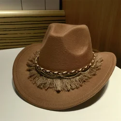 Cappello Fedora cappello da Cowboy Western Cowboy cappello da uomo Panama Outdoor tesa larga Solid Khaki Coffee berretto da esterno nero Sombrero Vaquero nuovo