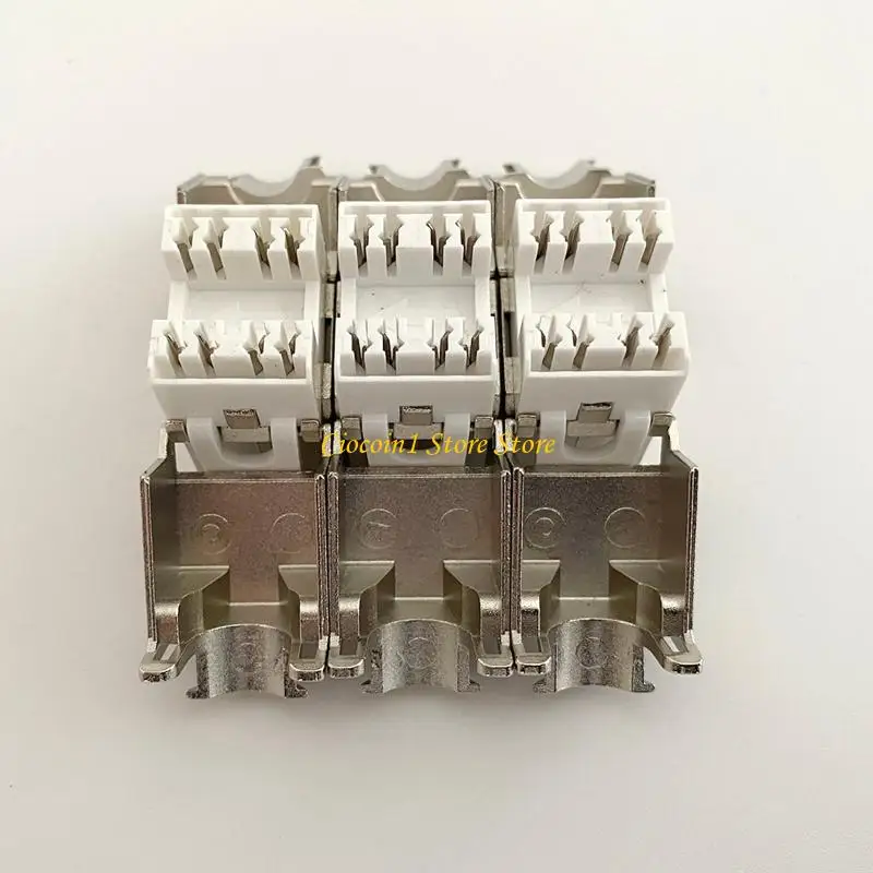 A3PC RJ45 CAT6 เครื่องมือน้อยกว่า STP Shielded แจ็คสโตนโมดูล self-Locking Cat7 CAT6A CAT6 สังกะสีโลหะผสมเครือข่าย Coupler