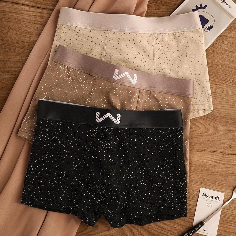 

Comfortable Cotton Underwear for Men Sporty Youth Style Mid-Waist Briefs Breathable Flat Angle Pants Home Clothes for Men