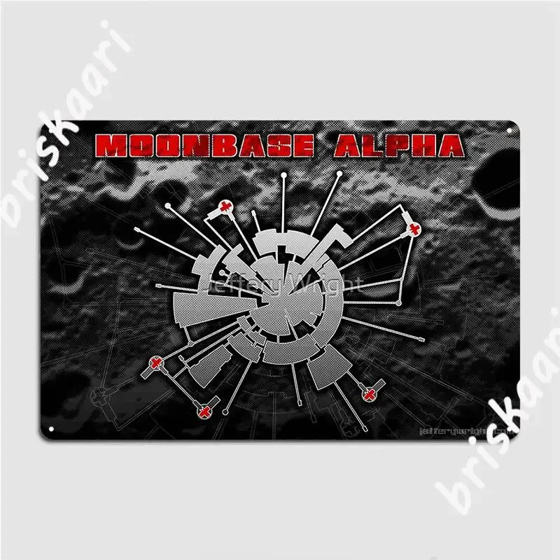 Moonbase Alphas Print Metal Sign Retro Wall Decor Home Pub Tin Sign Posters