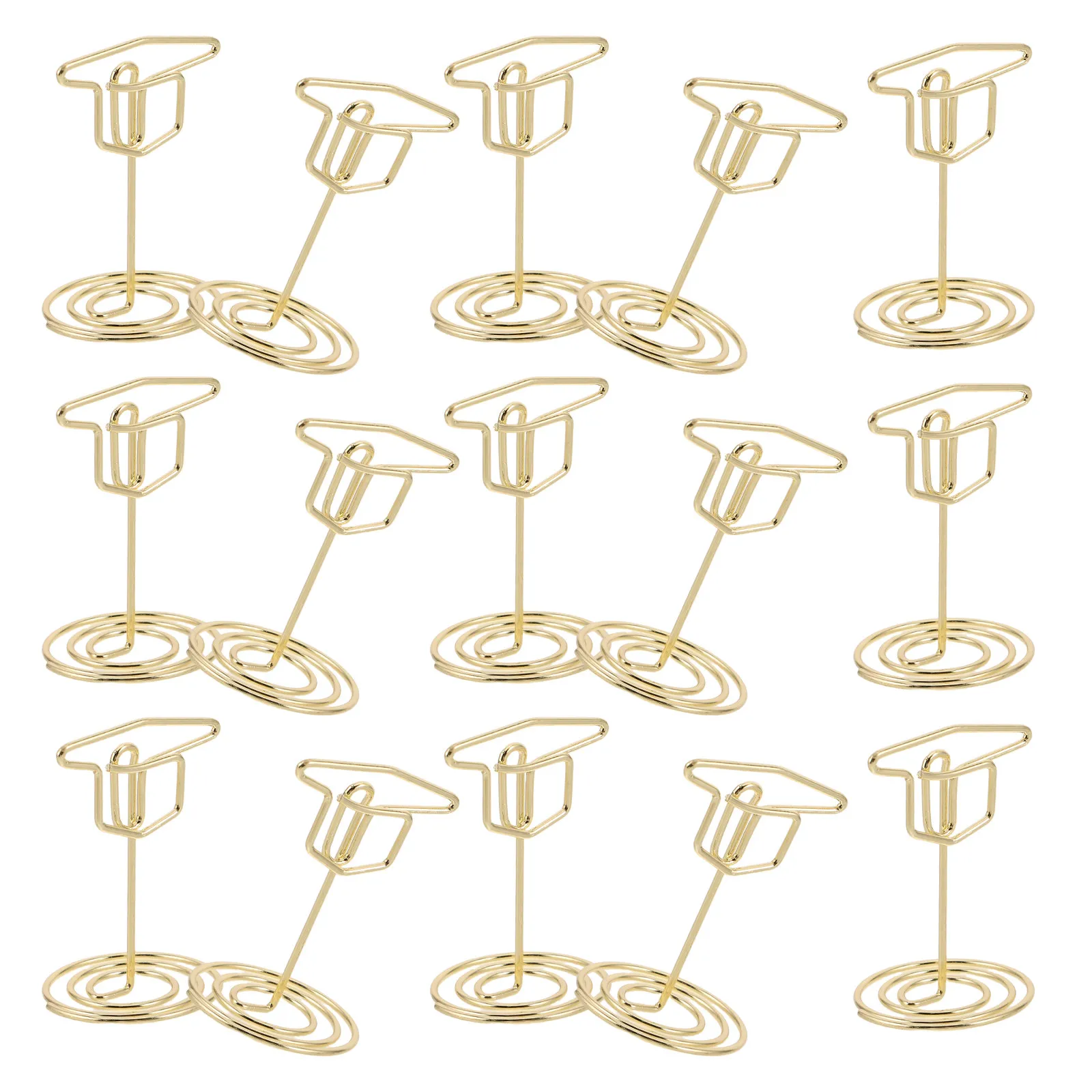 15Pcs Metal Grad Cap Picture Holder Card Clip Holder For Wedding Reception Table Graduation Gold Memo Sign Desktop