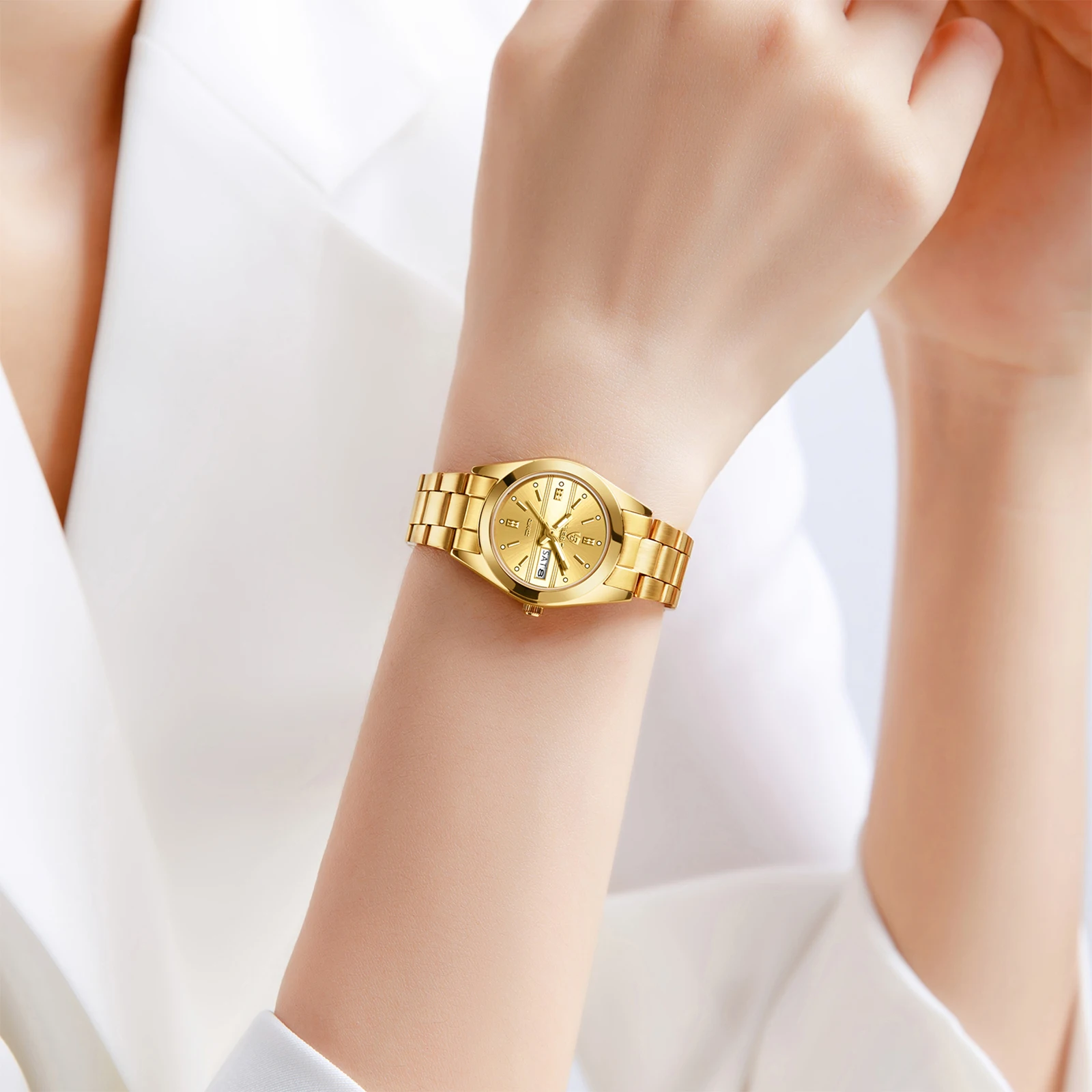 LIEBIG 女性トップブランドの高級クォーツムーブメント腕時計女性のためのステンレス鋼ストラップ時間腕時計レディースエレガントな腕時計