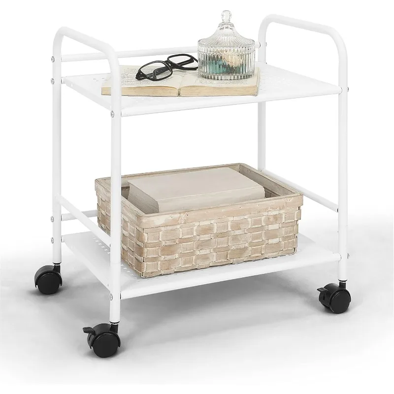 Minimalist Style Utility Rolling Shelf Cart (WHT)