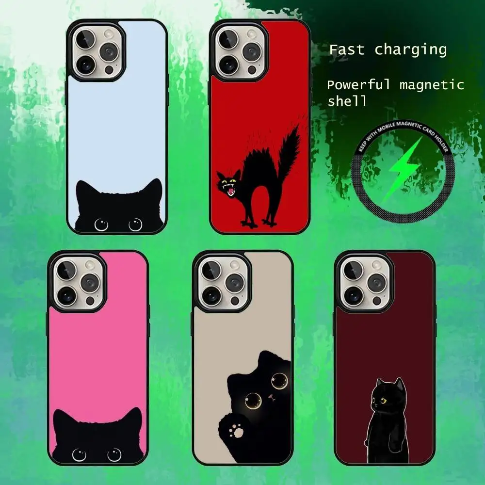 

Funny Cat Phone Case For iPhone17,16,15,14,13 Plus,Pro Max Magnetic For Magsafe Wireless Charging