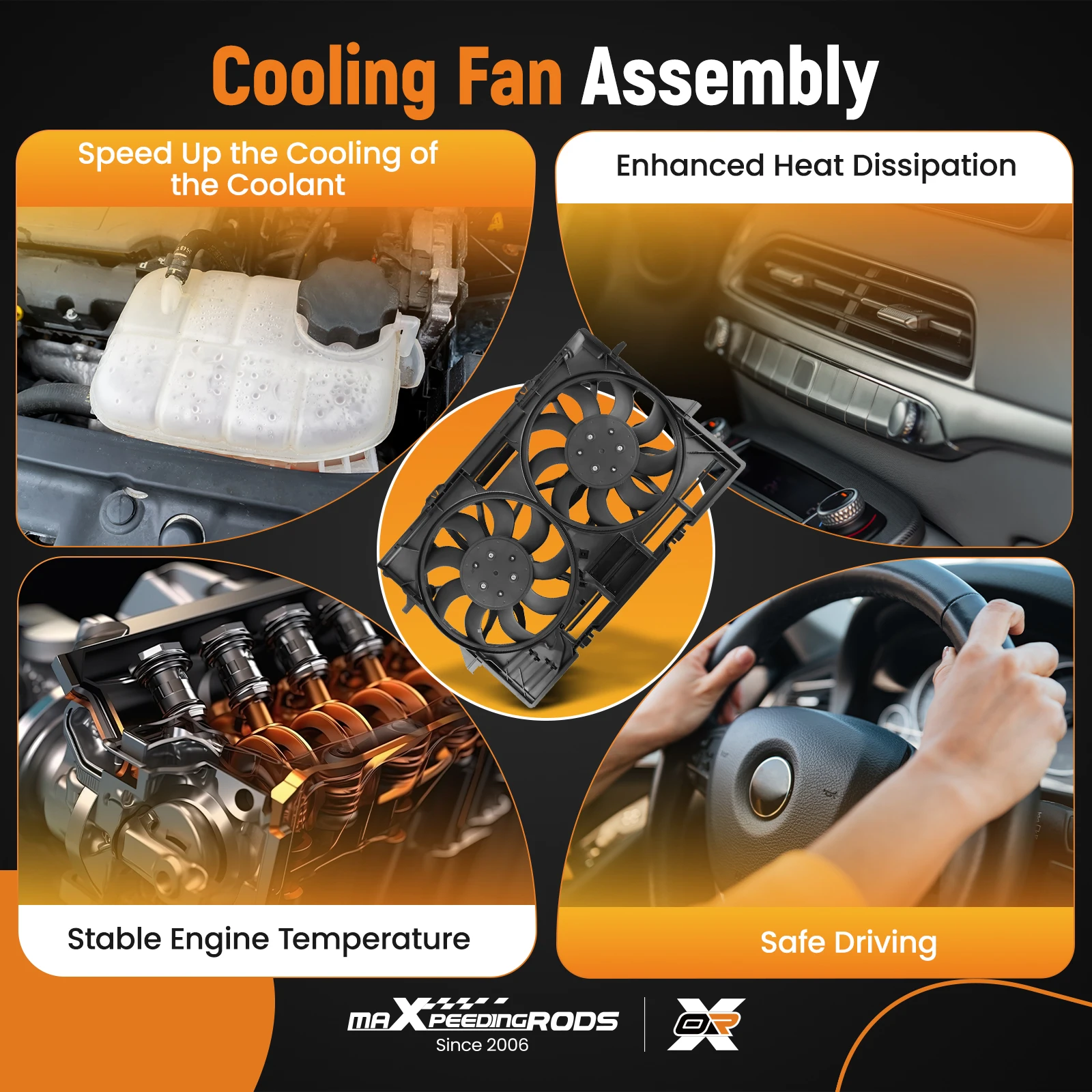 Conjunto de motor del ventilador de refrigeración del radiador para Audi A6 A7 4G 3,0 4,0 TFSI 2012-2016 2017 nuevo 4H 0959455 T 4H 0959455 AA