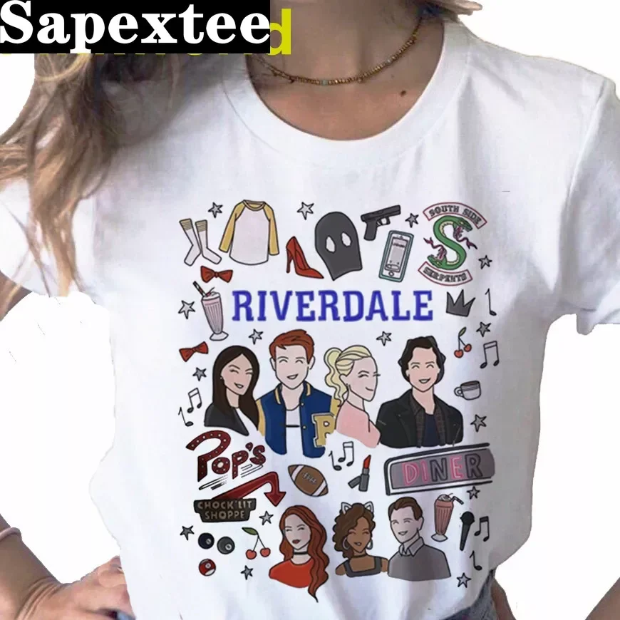 Riverdale South Side Serpents Snake print ladies T-shirt ladie casual basis O-collar white shirt short sleeve T-shirt,Drop Ship