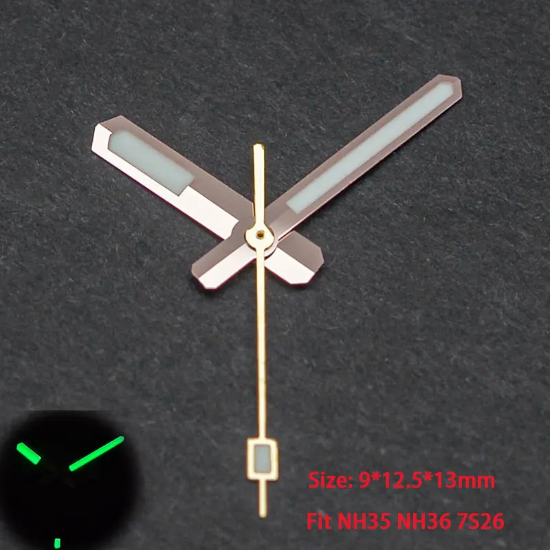 Watch Hands Needles Fit  NH35A NH36A 7S26 6R15 4R35 6309 7002 Movemen With C3 Green Luminous Watch Repair Parts  Adaptation