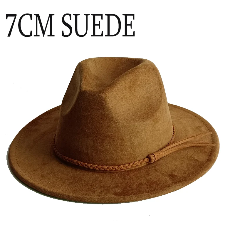 Blue 7cm suede hat Fedoras multi colored women's hat men's Panama hat suitable for both military color Fedora hatшапка женская