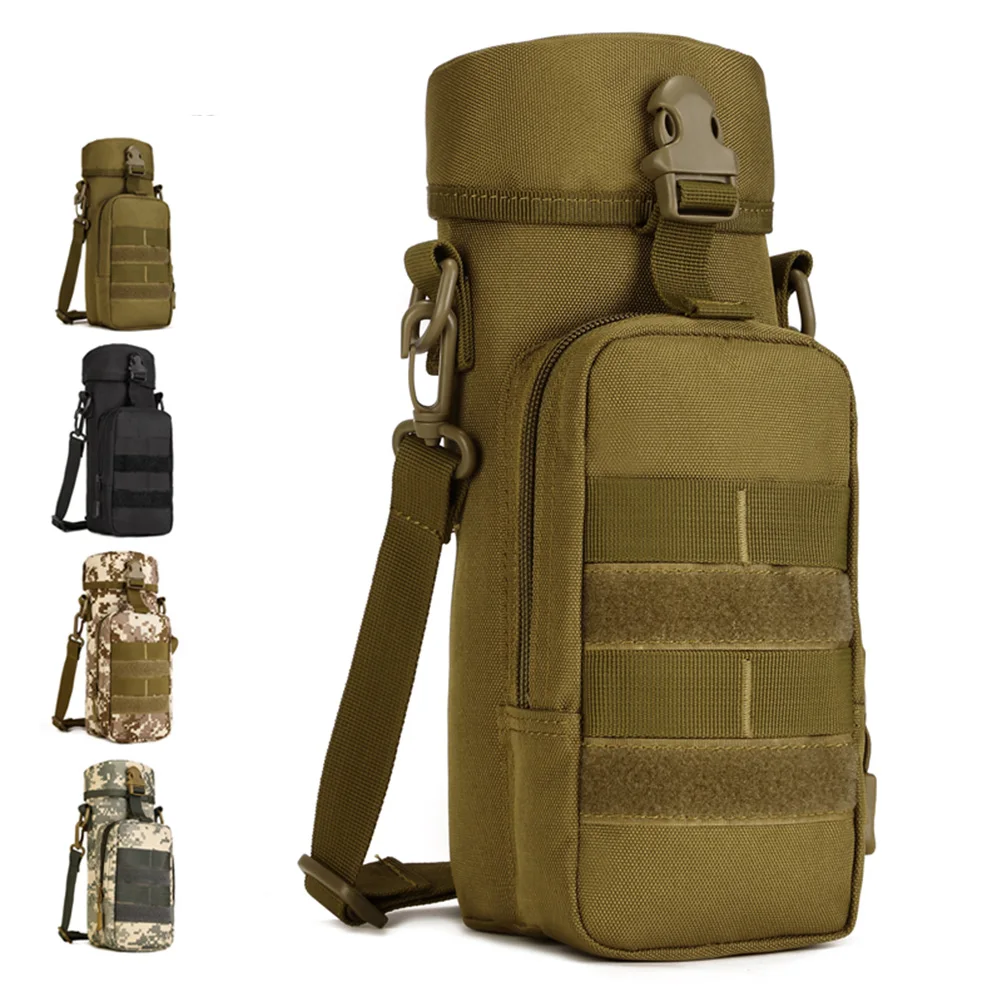 

Adjustable Detachable Waist Shoulder For Camping Hiking Travel 2 Storage Compartments Phone Pouch Kettle Water Bottle Pouch