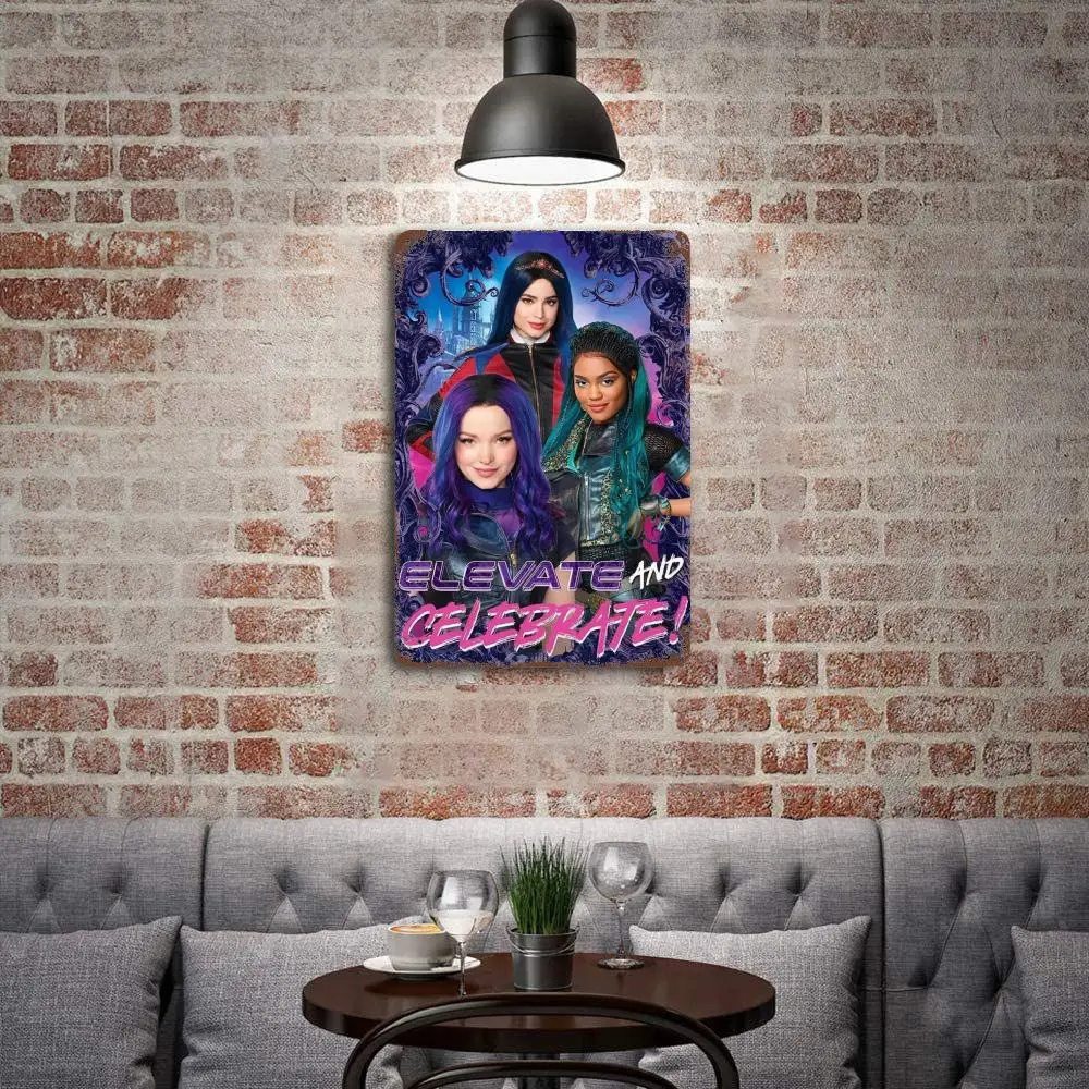 Descendants 3 - Grid metal Decor Poster Vintage Tin Sign Metal Sign Decorative Plaque for Pub Bar Man Cave Club Wall Decoration