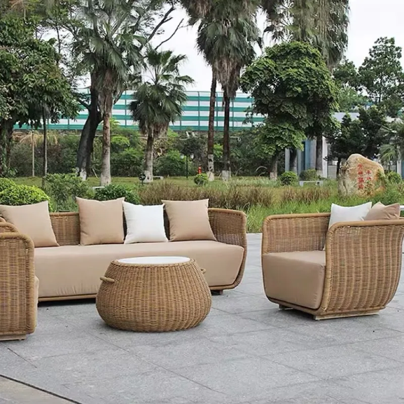 luxury garden modular sofa set wholesale rattan aluminum rattan sofa