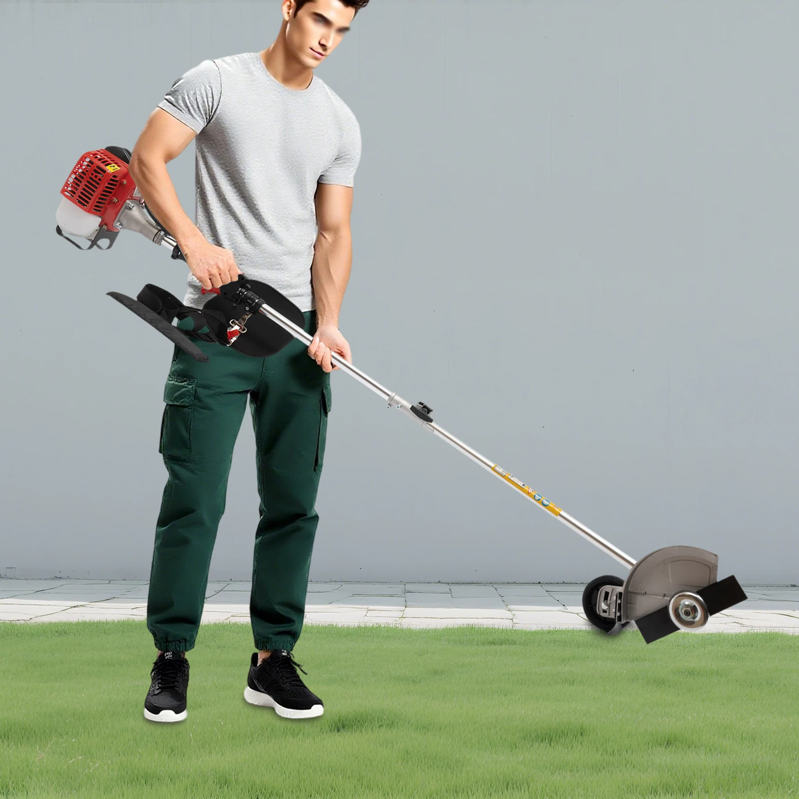 

2-тактный одноцилиндровый бензиновый двигатель Weed Wacker 26CC, газовый Wacker мощностью 0,65 кВт с 2 лезвиями, ручкой и плечевым ремнем