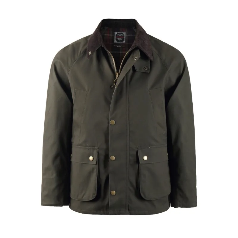 Oil-free wax waterproof windbreaker thickened wool waist-cinching coat