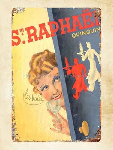 St.raphael quinquin metal tin sign discount cheap wall art