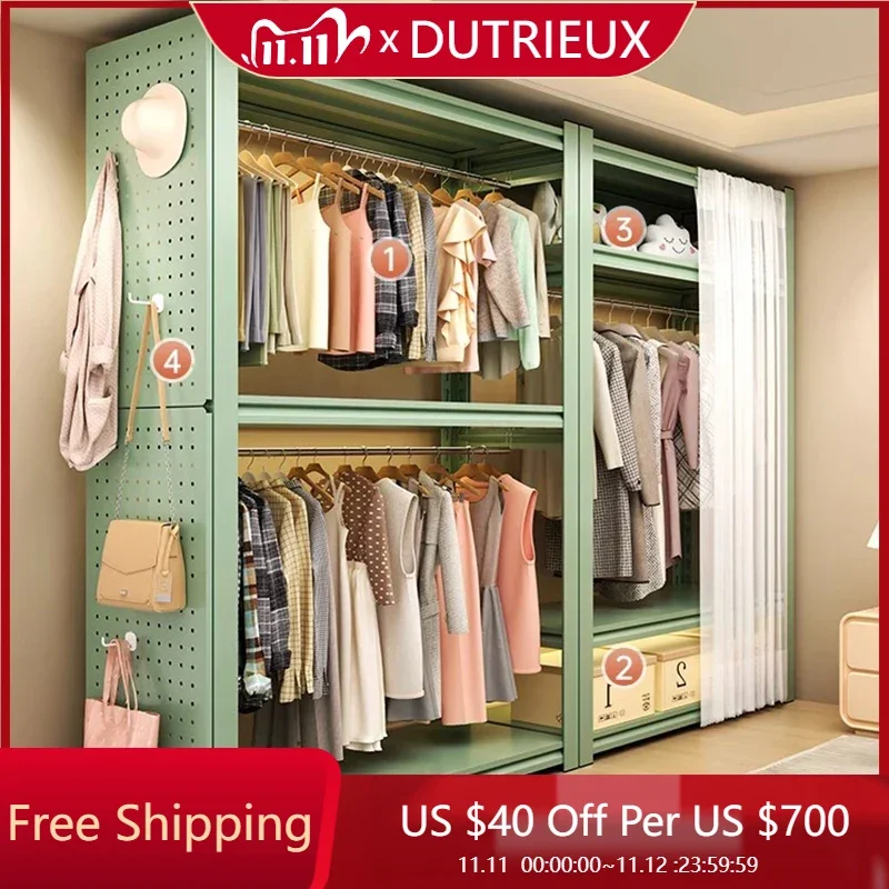 

Органайзер для хранения, открытый шкаф для одежды в спальне, перегородки для одежды, тканевый шкаф, экономия места, металлический шкаф Guarda Roupa, мебель для дома