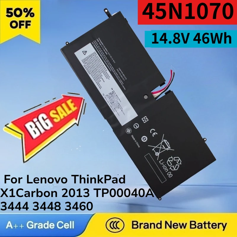 

High Quality 45N1070 45N1071 14.8V 46Wh Laptop Battery for Lenovo ThinkPad X1Carbon 2013 TP00040A 3444 3448 3460 Series