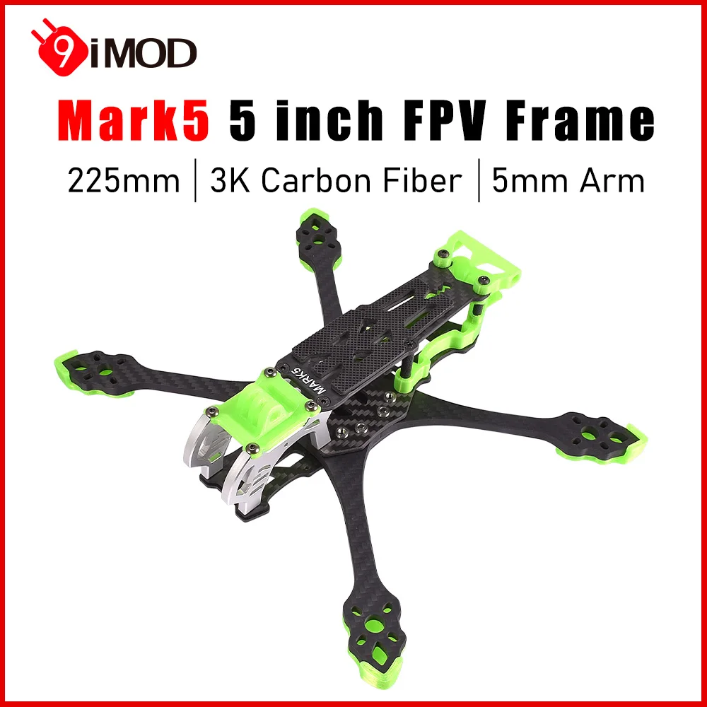 Brazo de fibra de carbono con impresión, marco FPV de 5 pulgadas, 225 mm, 3-6S, 3K, 5 mm, brazo con impresión apto para drones RF, KISS, F7, FPV Freestyle