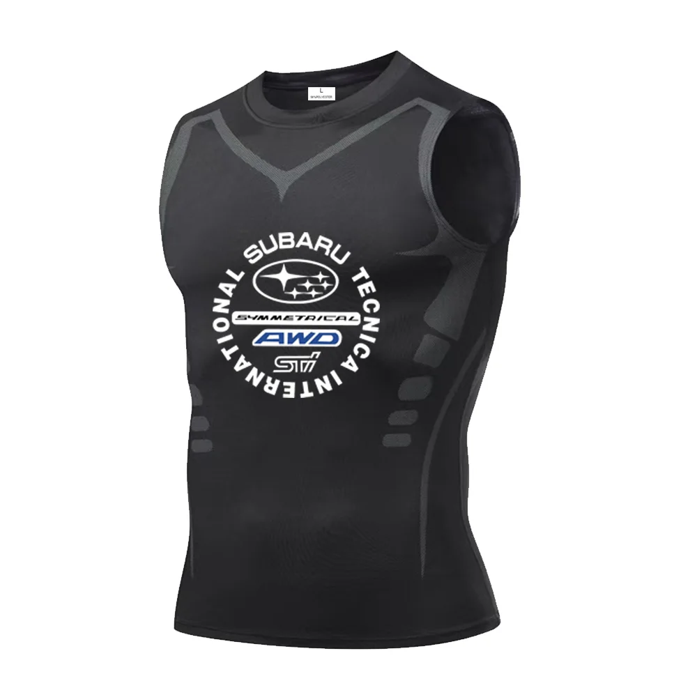 

SUBARU Fitness Tight Elastic Speed Drying Exercise Summer Tank Top Running Gym Training Sleeveless Breathable Tight Clothes Bott