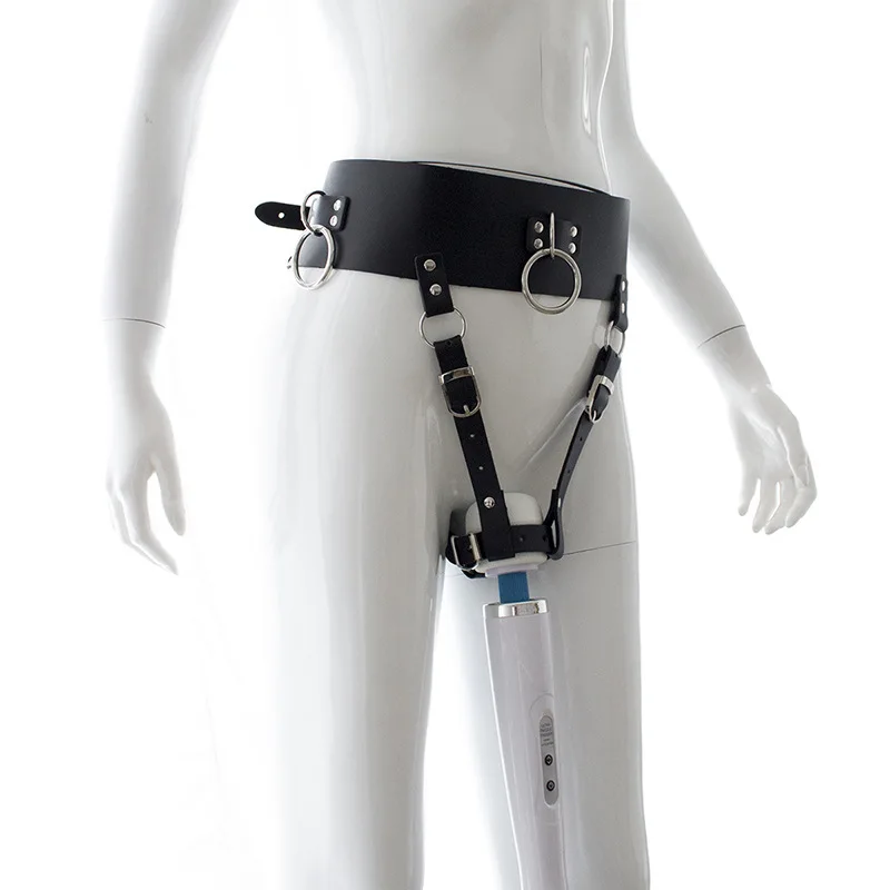 Leather Strap on Bdsm Bondage AV Vibrator Magic Wand Holder Belt Attachment Accessory fits Hitachi