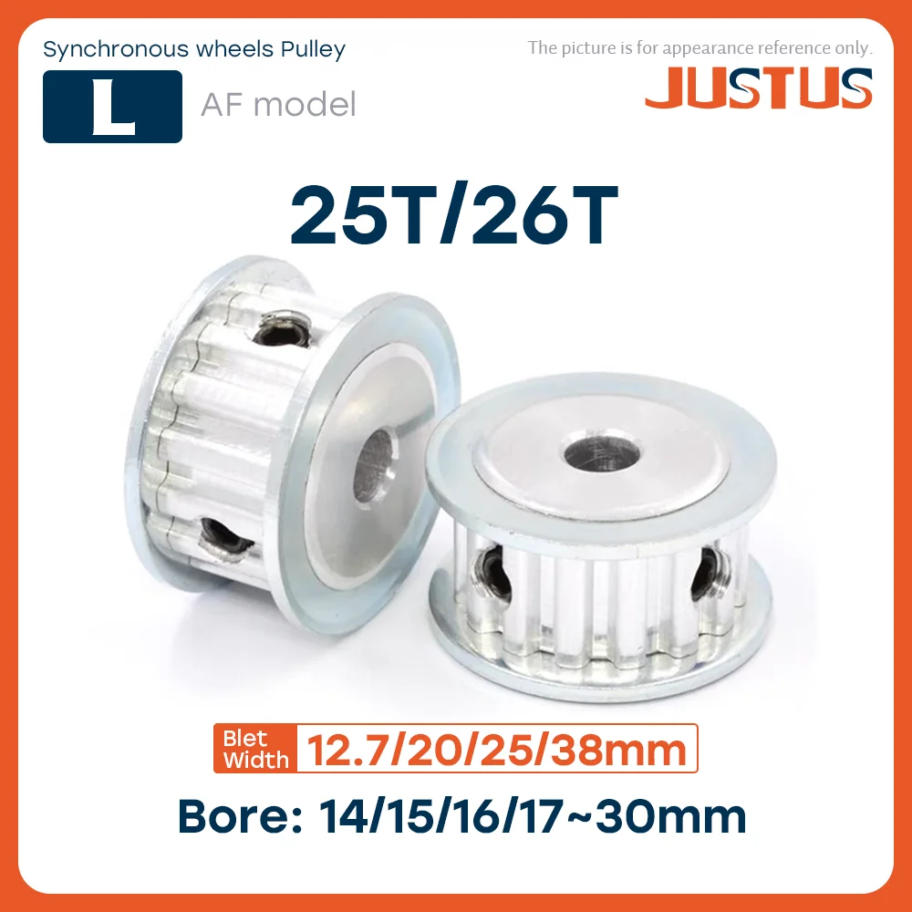 

L Type Timing Pulley AF Type 25T/26Teeth Bore 8/10/12/12.7-30mm for 12.7/20/25/38mm Width Belt Used In Linear Pulley