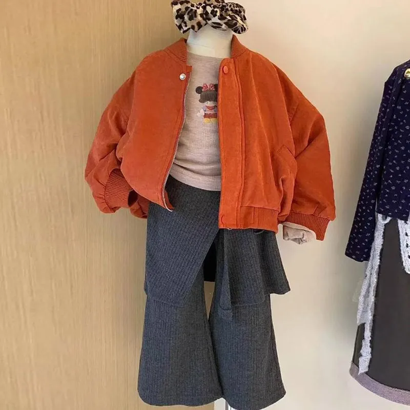 مجموعة جديدة للفتيات لعام 2025 طقم خريفي للأطفال من القطن الخالص مُزين بالزهور مكون من 3 قطع سروال بناتي فضفاض غير رسمي مقاوم للبعوض #4