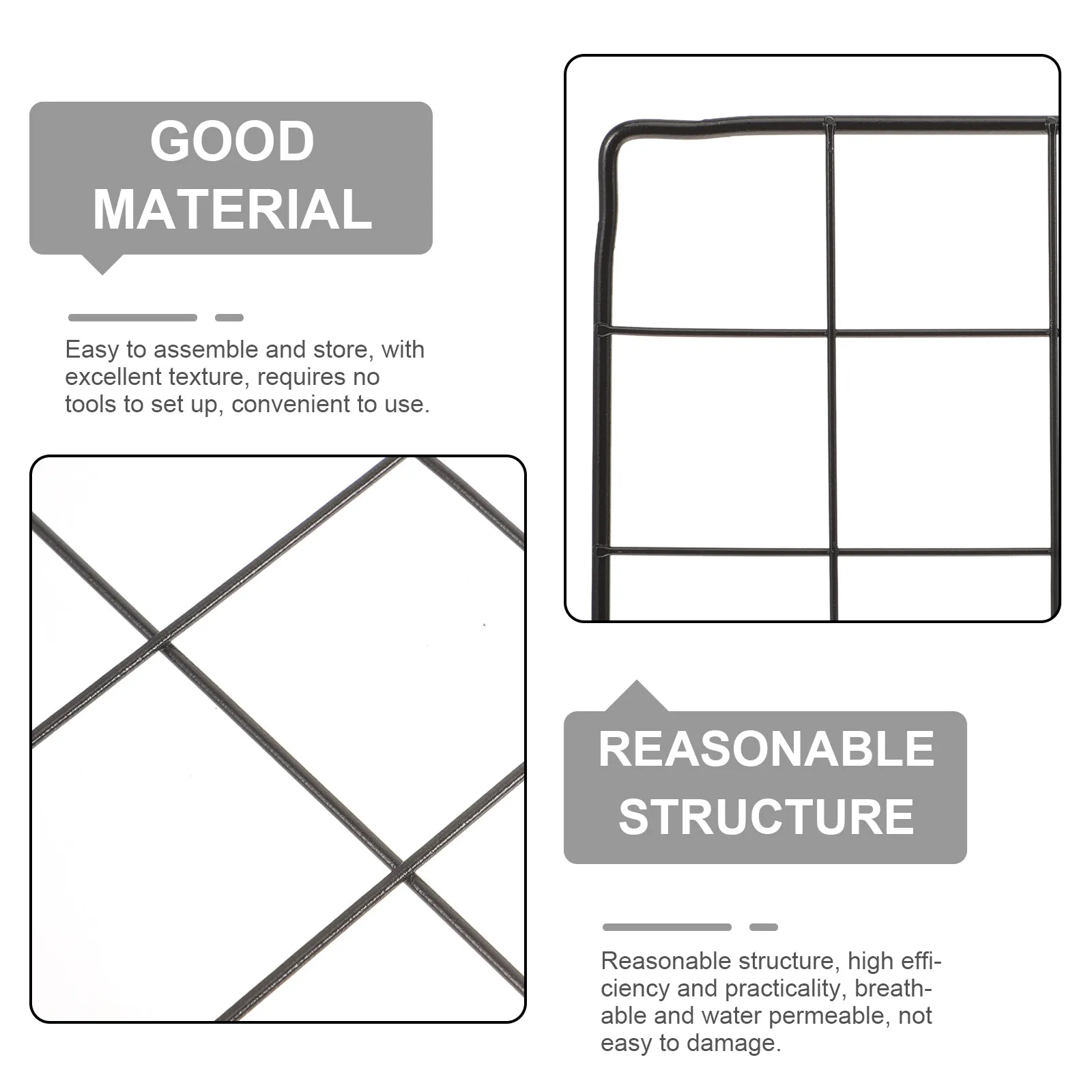 4 Stück Hundekäfig-Zaunplatten, starke Metallgitterplatten, einfache Installation, atmungsaktiver Schutz, Spielgehege-Trennwand für die Sicherheit von Haustieren