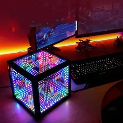 New Fashion Colorful Led Luminous Crystal Cube Night Light Rgb 3d Magic Cube Lamp For Nightclub Bar Ktv Living Room Decoration