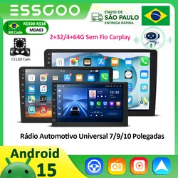 ESSGOO Car Radio Android 15 Carplay Auto Multimedia Video 7/9/10'' Universal Stereo For Volkswagen Nissan Hyundai Kia Toyota