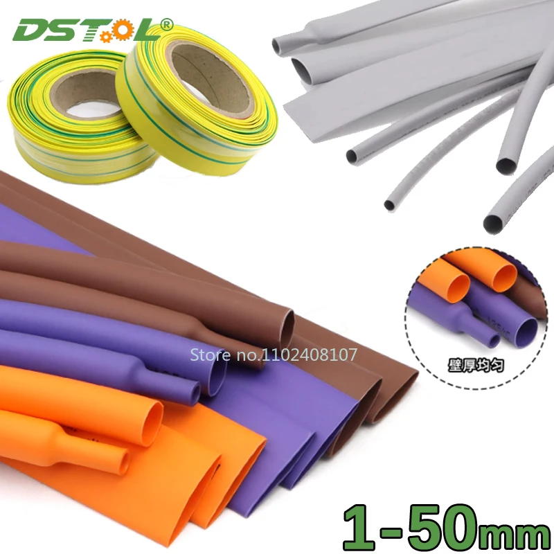 2:1 Heat Shrink Heatshrink Tubing Flame-retardant Wire Connector Repair Shrink Tubing Sleeving 1-50mm