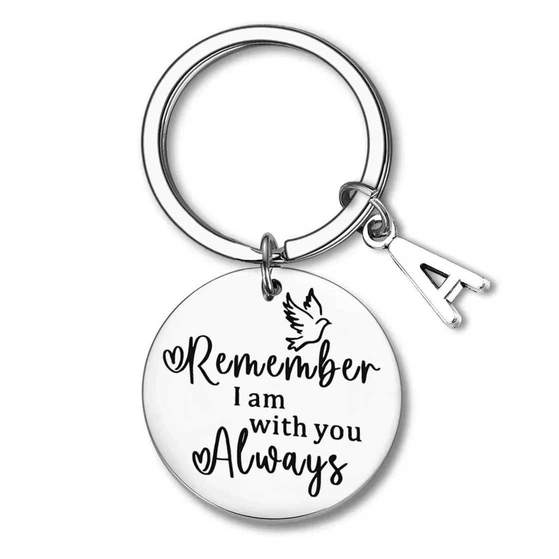 Cute Lovers Couple Inspirational Keychain pendant Remember I am with you Always key chain Valentine's Day Gift