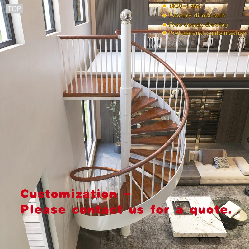 custom.Vertical Picket & Load-Bearing Knee Wall Steel-Wood Staircase with Solid Wood Treads & PVC Handrail Luxury Vil