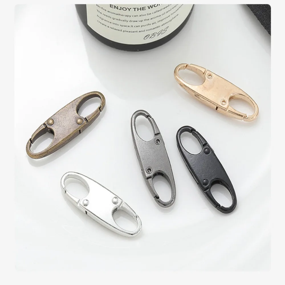 8 Pcs Silver Zipper Lock Clip New Detachable Black Carabiner Clip Metal Anti Theft Bag Suitcases