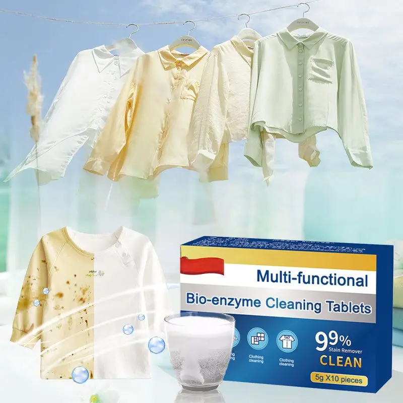 Bes-enzyme-Tablette multifonctionnelle pour machine à laver, livres de lessive, tissu effervescent, vêtements, outil