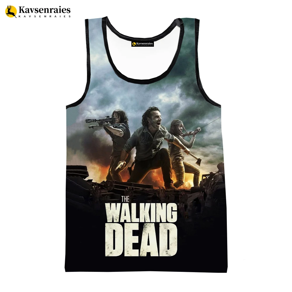 المشي الميت ثلاثية الأبعاد مطبوعة تانك القمم الرجال النساء الصيف موضة عادية أكمام قمصان الرعب الشارع الشهير المتضخم بلايز تيز