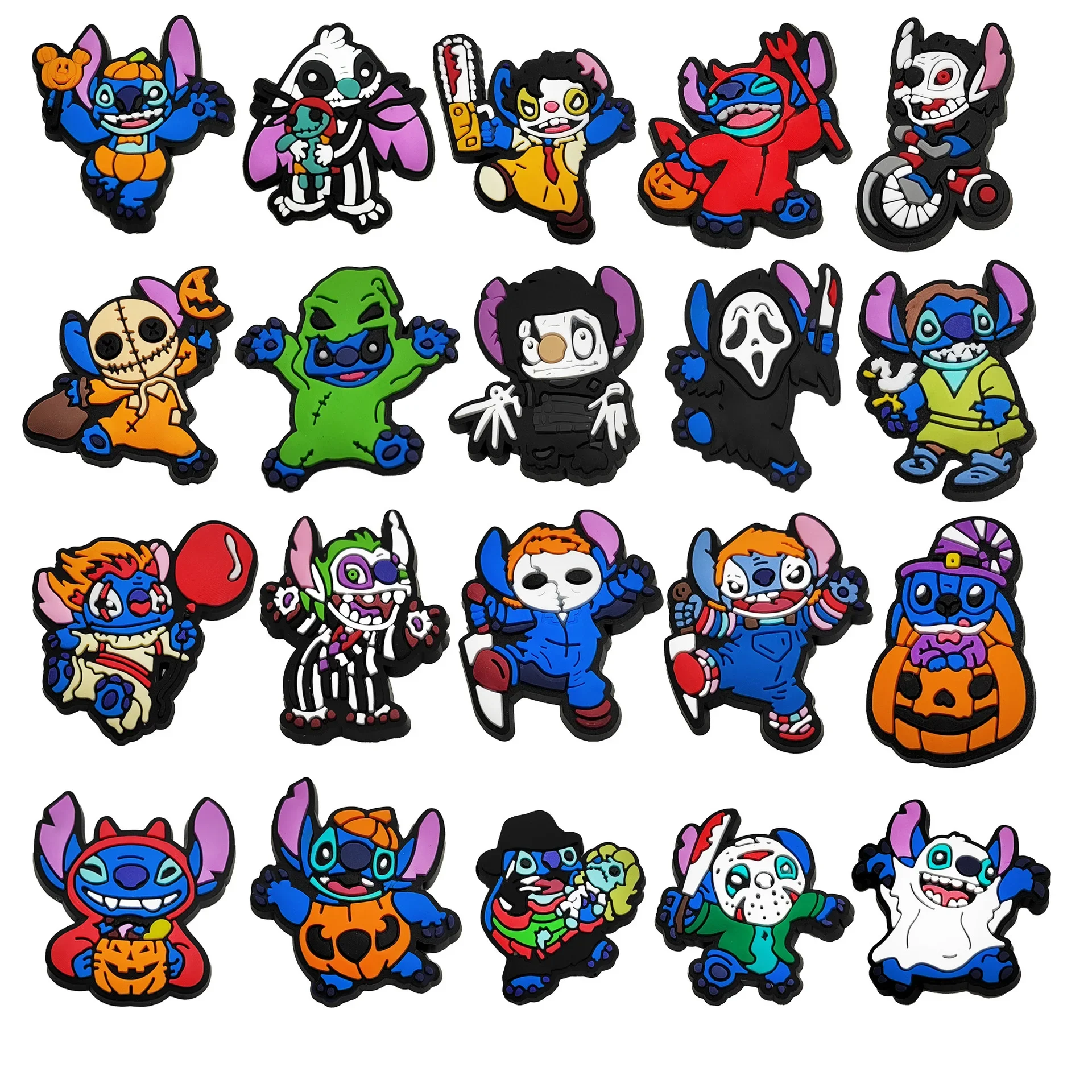 2024 20Pcs/set Disney stitch Cartoon PVC Shoe Set Charms Buckle Accessories Cartoon Shoes Charms Decoration for Kids Party Gifts