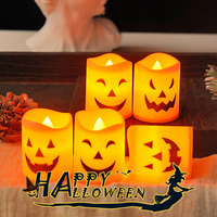 1-6p Pumpkin Lantern Candle Light Halloween Skull Ghost Face Lamp Kids Gift For Bedroom Garden Party Decoration Atmosphere Light
