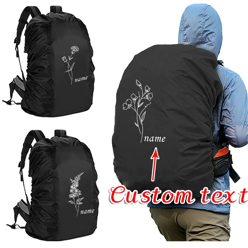 Personalized Customized Name Rain Cover Camping Foldable Protect Case Ultralight Backpack Casing Dust Portable Travel Covers