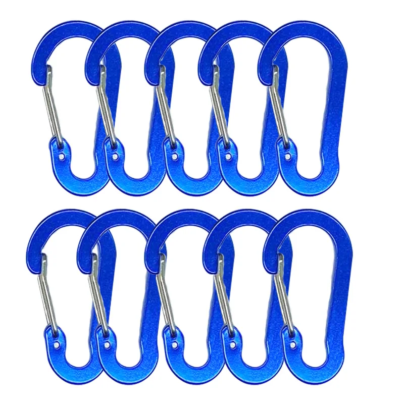 10 Spring Hooks Mountaineering Buckle Small Carabiner Clips Outdoor Camping Multi Tool Fishing Climbing Accessories Spring Clasp