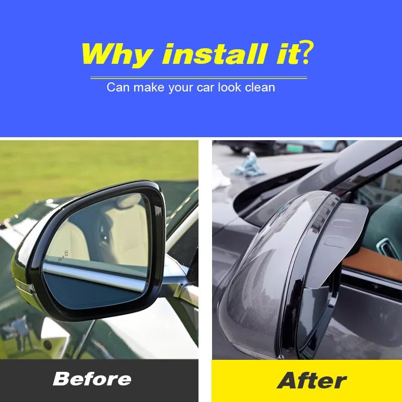 Vtear Car Eyebrow Rearview Mirror Visor Cover Exterior Waterproof Shield Rain Trim Decoration For Lixiang Li L9 L8 L7 L6 22-24