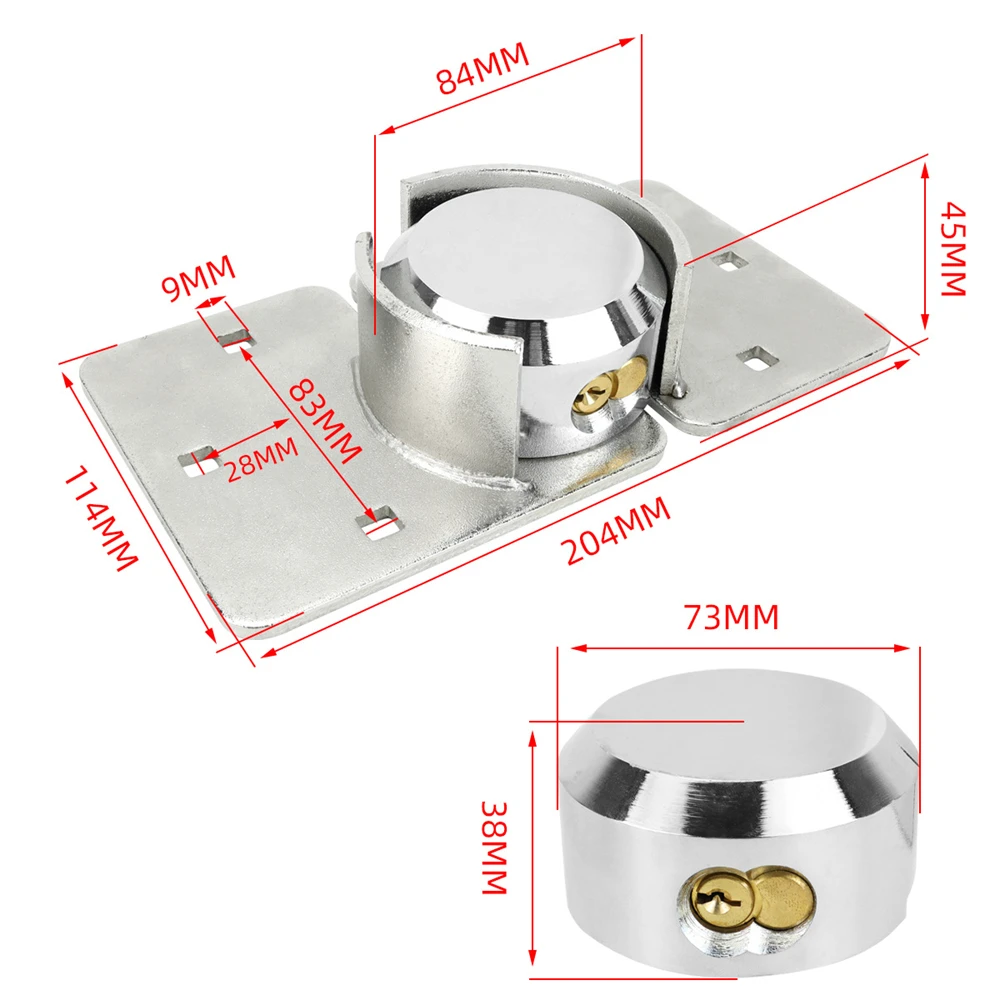Hidden Shackle Keyed Alike Puck Padlock, Heavy Duty Security Puck Lock & Hasp for Truck Gate Van Vending Machine