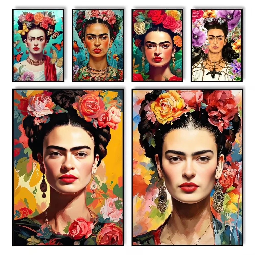 F-Frida K-KahloS Kunst Blumenmalerei Kalligraphie Heim Schlafzimmer Diamantmalerei Ungerahmte Wandkunst Dekoration Geschenk