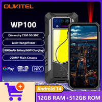 Oukitel WP100 Rugged Smartphone Dimensity 7300 5G 12GB+512GB 33000mAh 6.8-inch 120Hz Display 40M Laser Rangefinder 200MP Camera